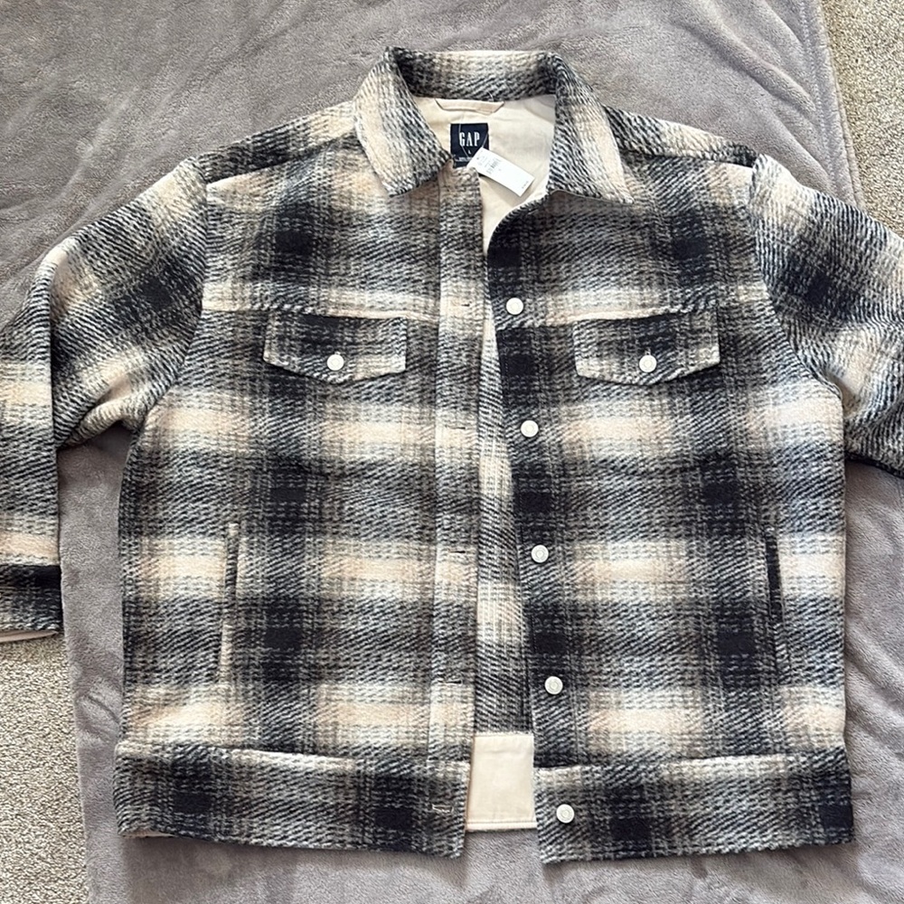 GAP wool boyfriend shirt jacket